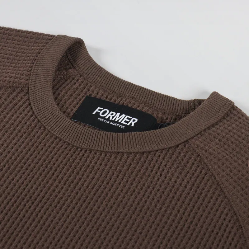 FORMER AG Raglan Waffle Long Sleeve Brown-4