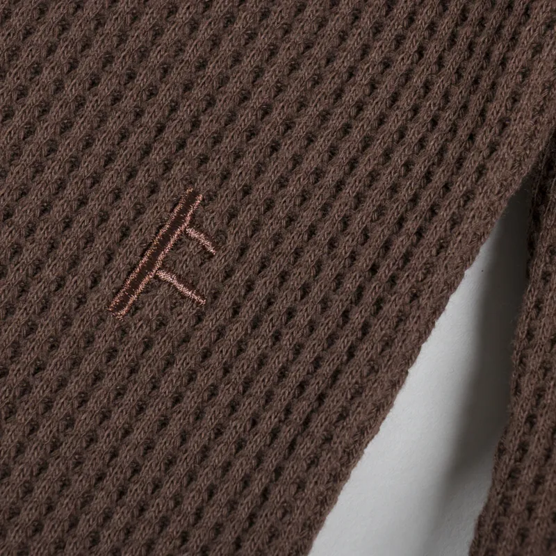 FORMER AG Raglan Waffle Long Sleeve Brown-5
