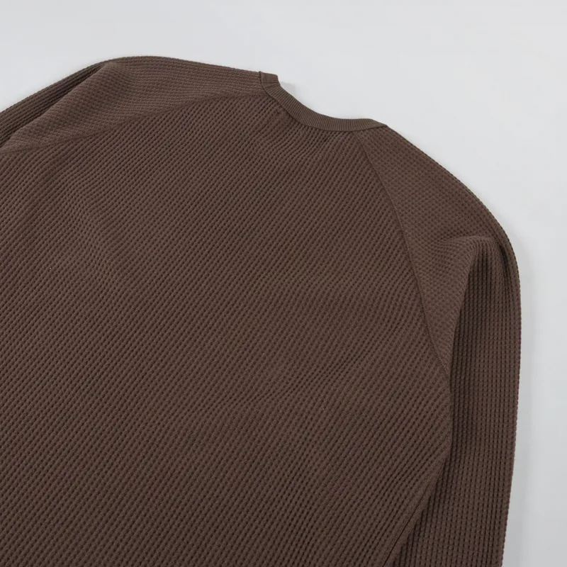 FORMER AG Raglan Waffle Long Sleeve Brown-3