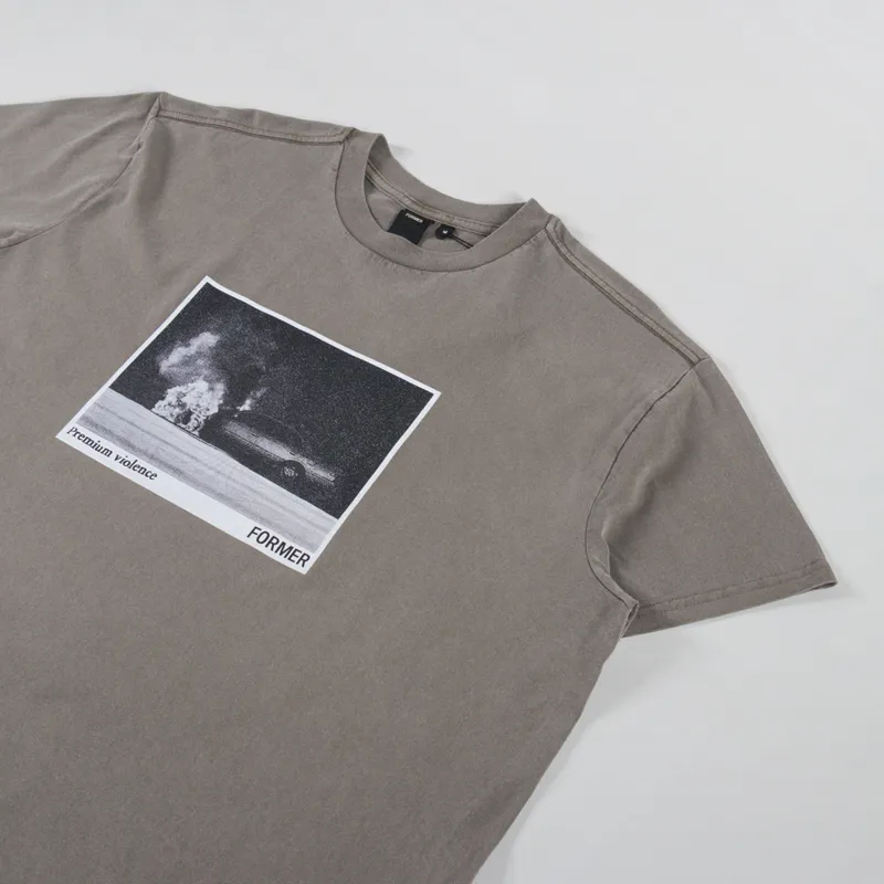 FORMER Ignite Boxy T Shirt Washed Brown-2