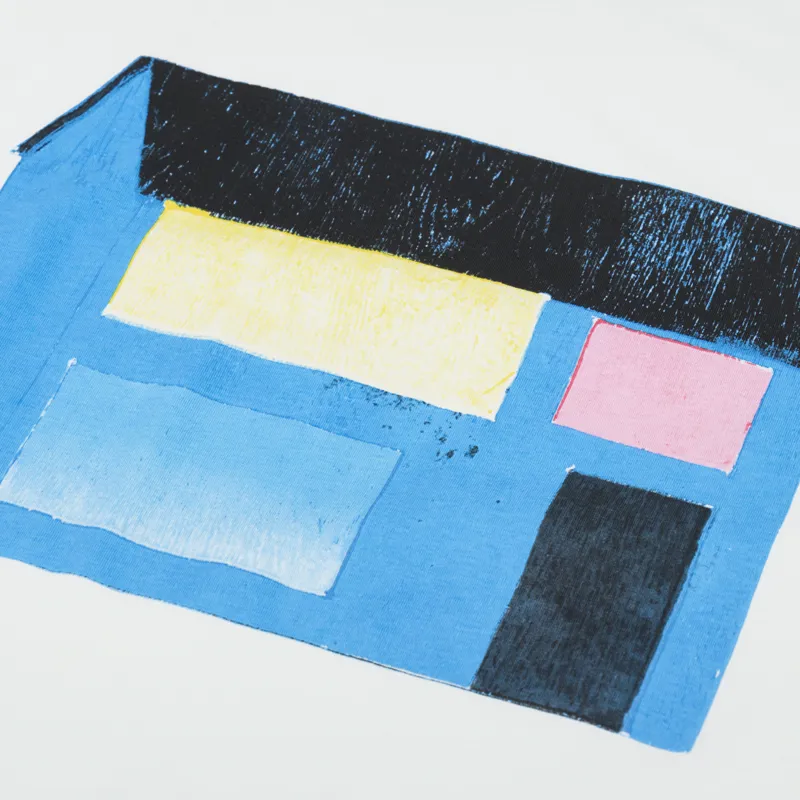 Folk Cabin Print T Shirt White-2