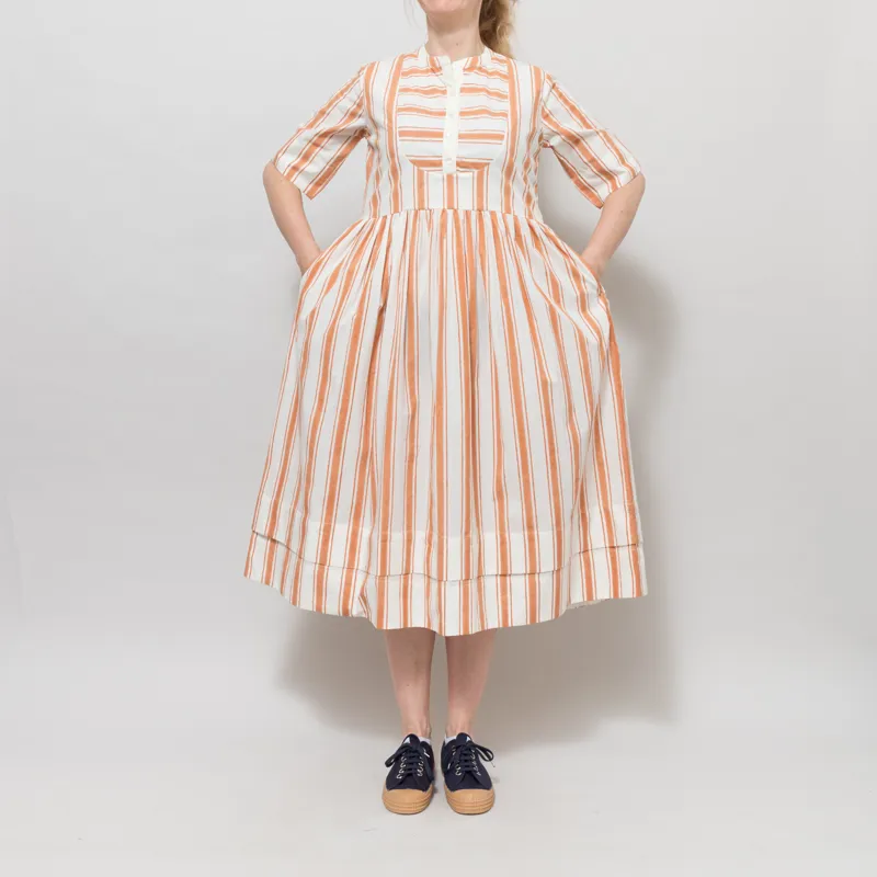 Daydress Womens French Dress Apricot Ticking-3