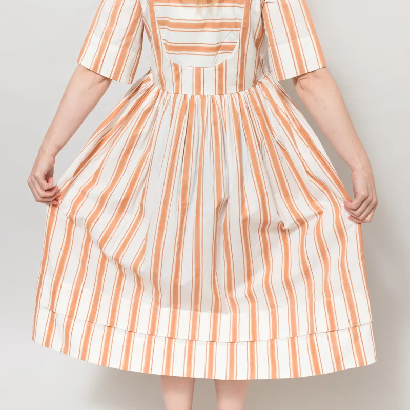 Daydress Womens French Dress Apricot Ticking-4