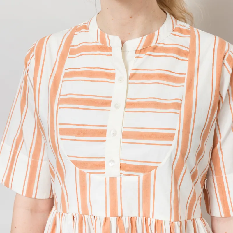 Daydress Womens French Dress Apricot Ticking-5