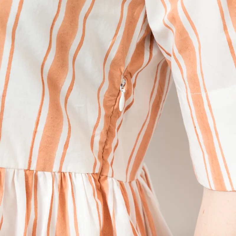 Daydress Womens French Dress Apricot Ticking-8