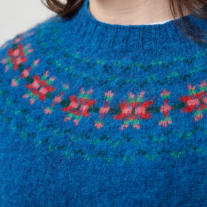 Lowie Womens Fair Isle Yoke Jumper Blue-4