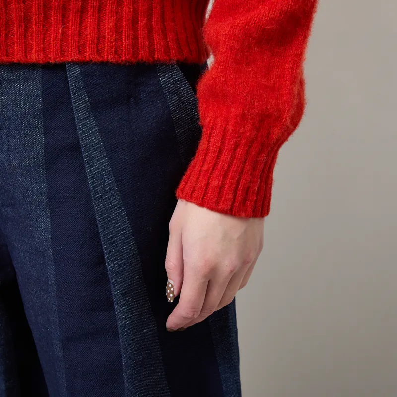 Lowie Womens Fair Isle Yoke Jumper Red-5
