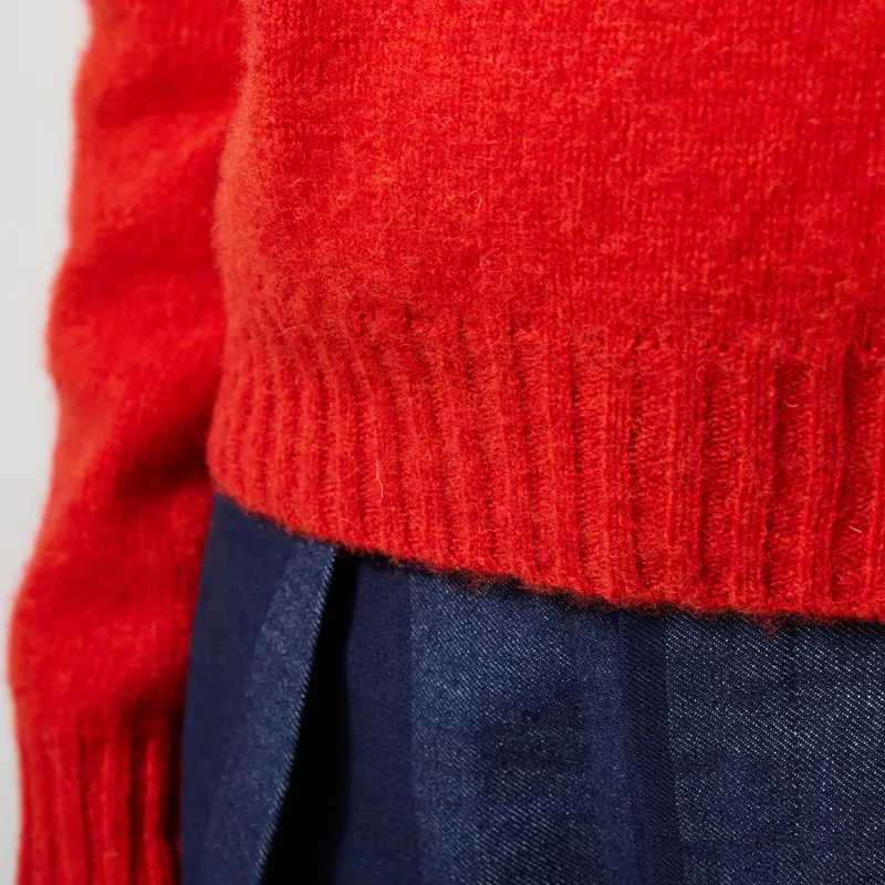 Lowie Womens Fair Isle Yoke Jumper Red-6