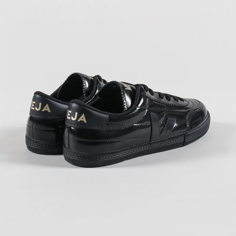 Veja Womens Panenka OT Leather Shoes Patent Leather Black-1