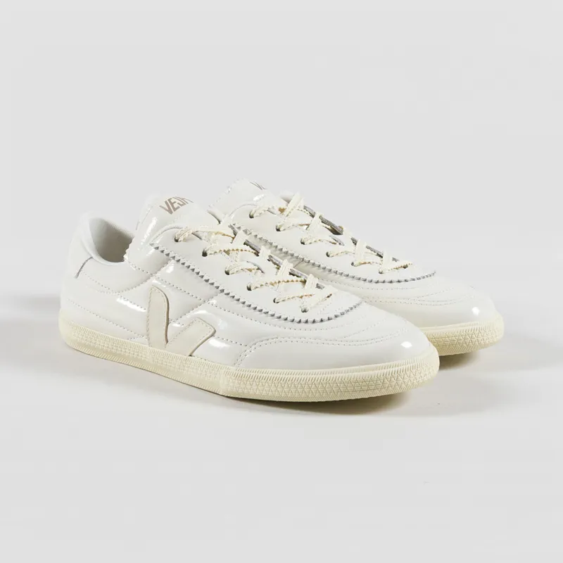 Veja Womens Panenka OT Leather Shoes Patent Leather Off White Natural