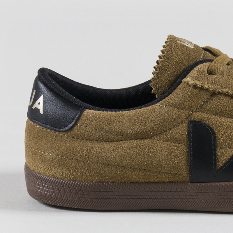 Veja Womens Panenka Suede Shoes Tent Black Bark-4