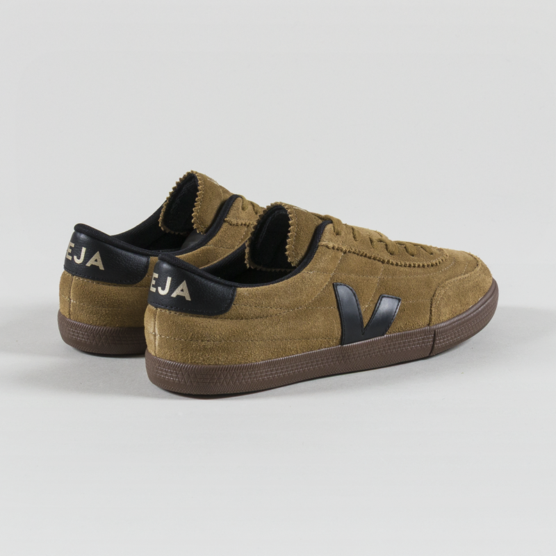 Veja Womens Panenka Suede Shoes Tent Black Bark-1