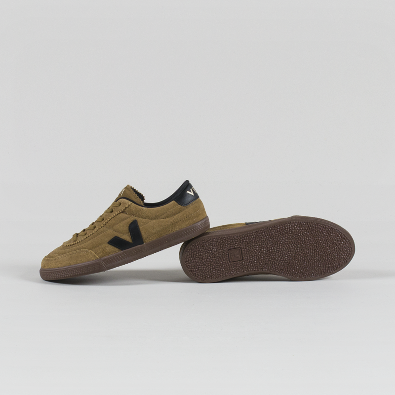 Veja Womens Panenka Suede Shoes Tent Black Bark-3