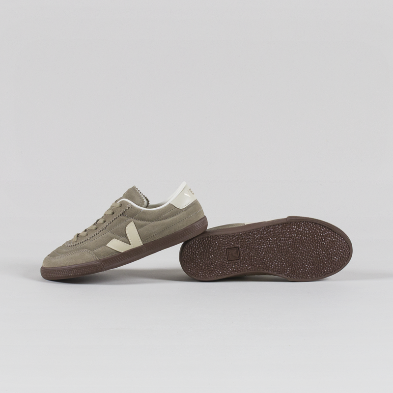 Veja Womens Panenka Suede Shoes Taupe Pierre Bark-3