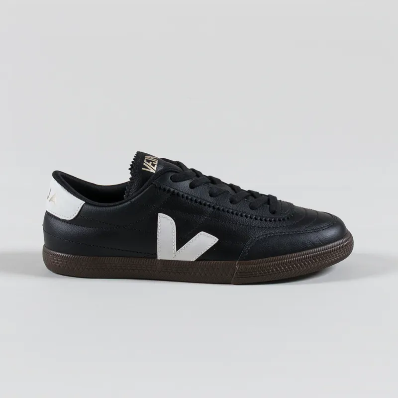 Veja Womens Panenka OT Leather Shoes Black White-2