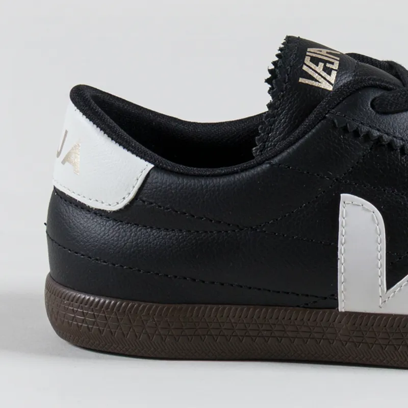 Veja Womens Panenka OT Leather Shoes Black White-4