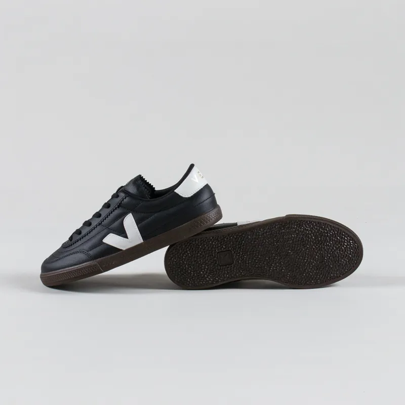 Veja Womens Panenka OT Leather Shoes Black White-3
