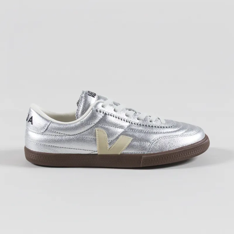 Veja Womens Panenka OT Leather Shoes Silver Pierre Bark-2