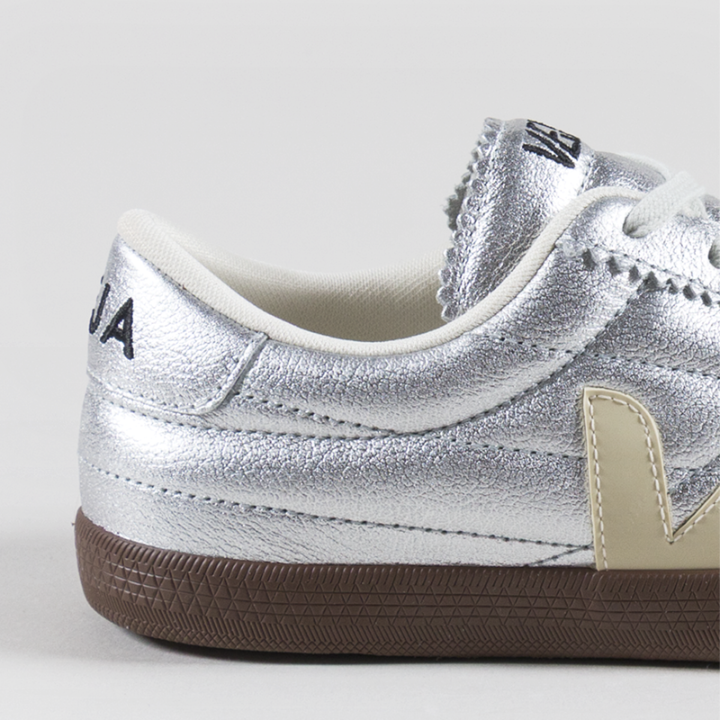 Veja Womens Panenka OT Leather Shoes Silver Pierre Bark-4