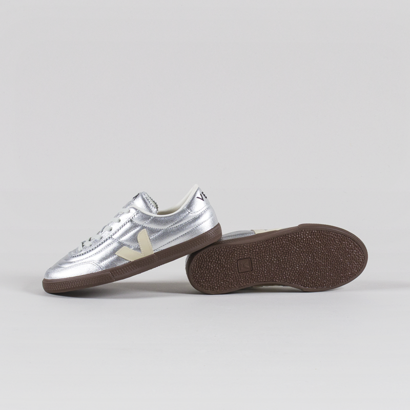 Veja Womens Panenka OT Leather Shoes Silver Pierre Bark-3