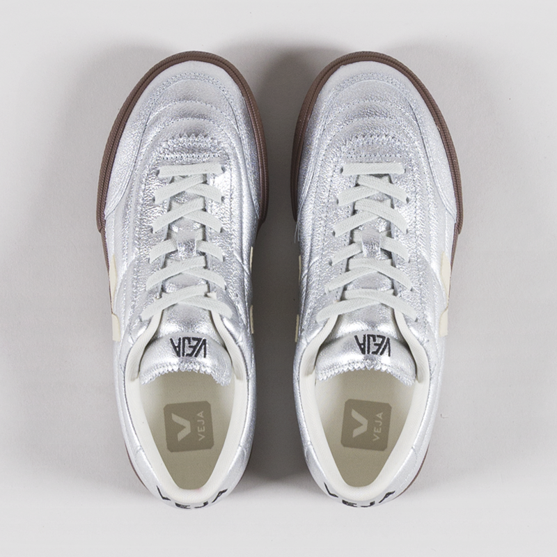 Veja Womens Panenka OT Leather Shoes Silver Pierre Bark-6