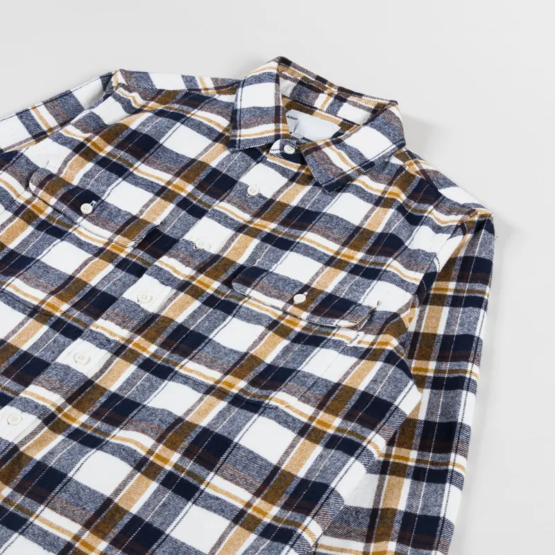 Adsum Classic Plaid Workshirt Beige Check-2