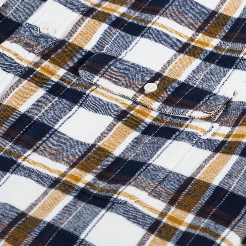 Adsum Classic Plaid Workshirt Beige Check-6
