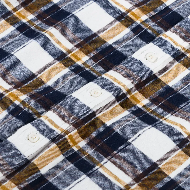 Adsum Classic Plaid Workshirt Beige Check-5