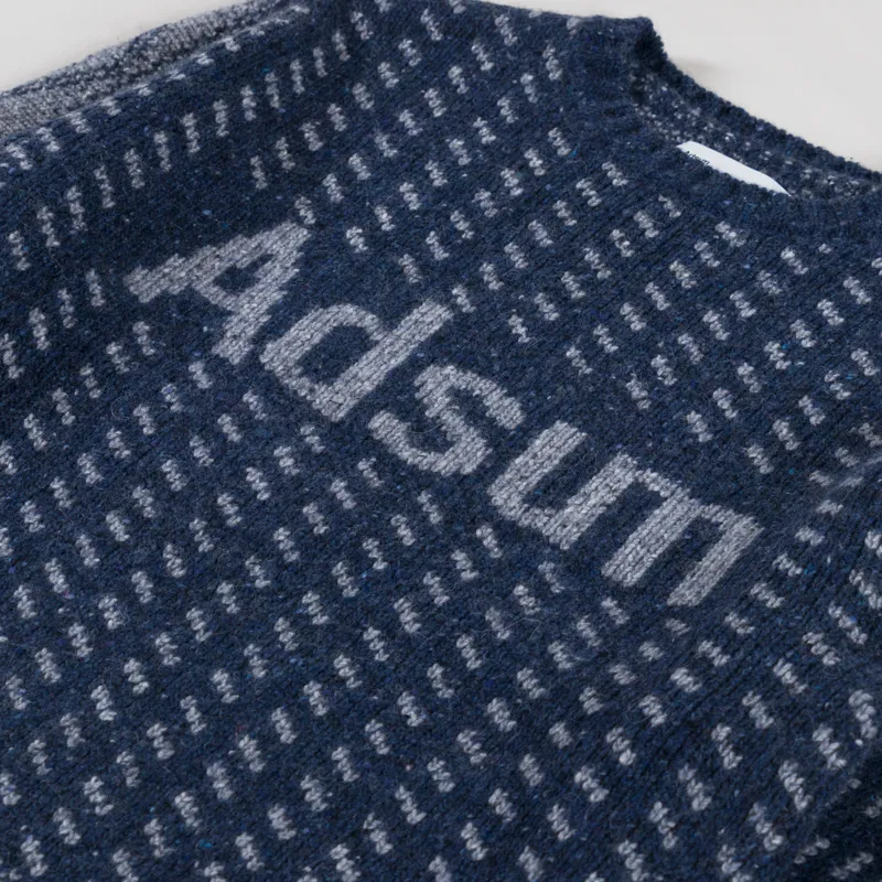 Adsum Logo Knit Crewneck Blue-3