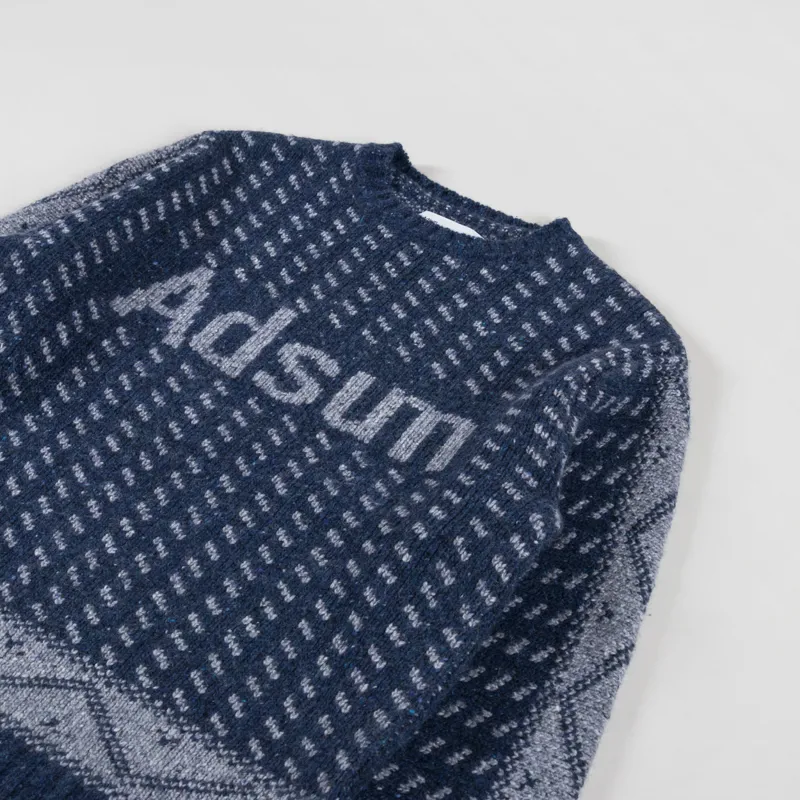 Adsum Logo Knit Crewneck Blue-2