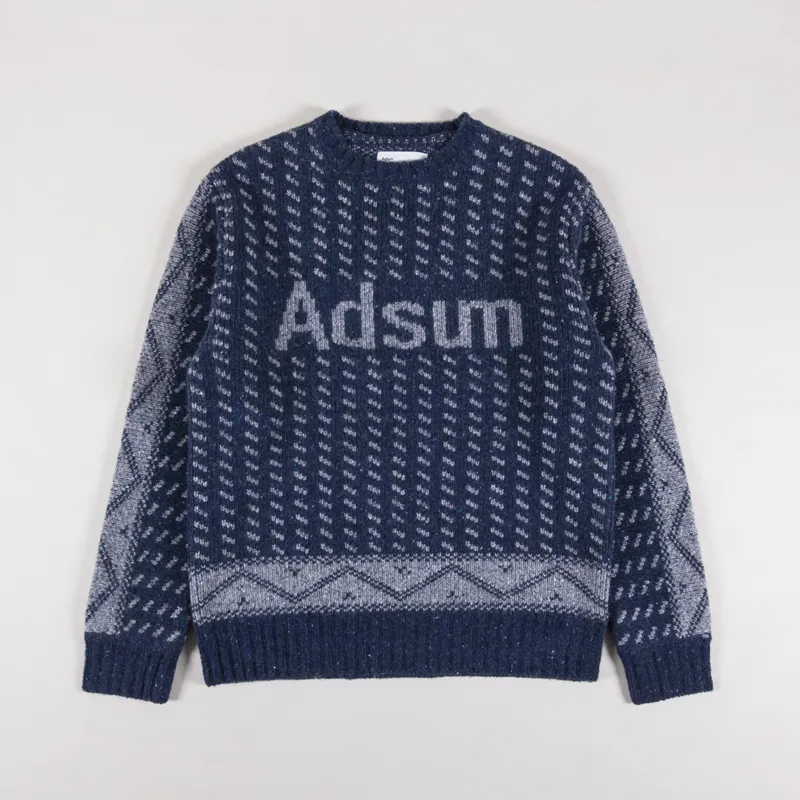 Adsum Logo Knit Crewneck Blue