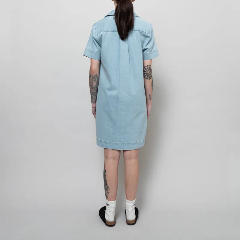Folk Womens Shirt Dress Heavy Bleach Denim-3