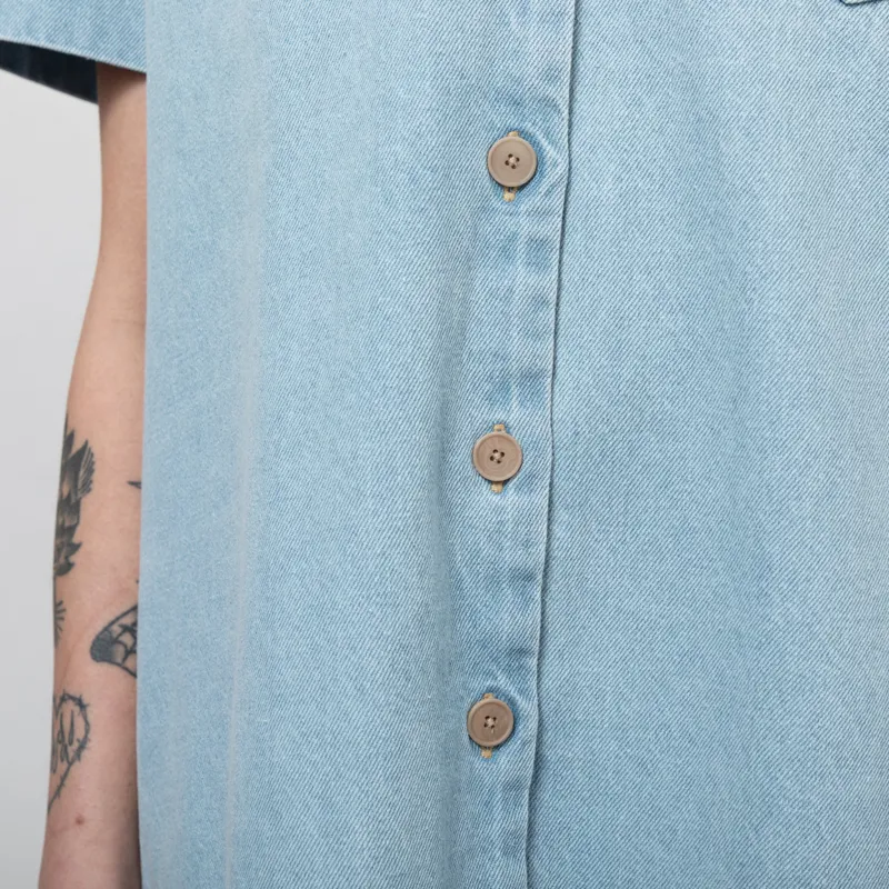 Folk Womens Shirt Dress Heavy Bleach Denim-7