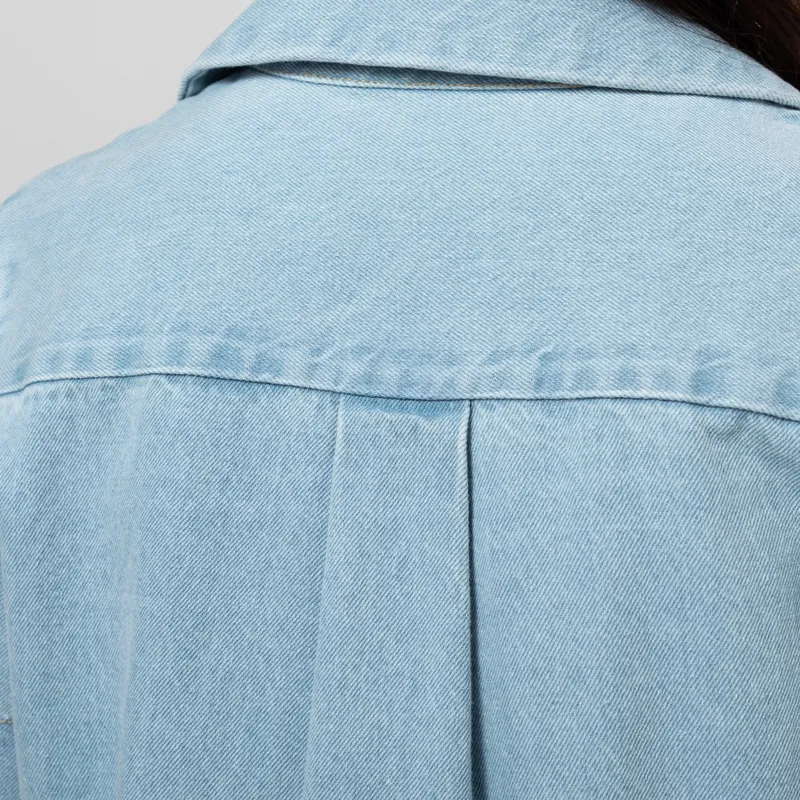 Folk Womens Shirt Dress Heavy Bleach Denim-8