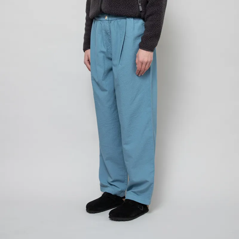 Folk Womens Drawcord Baggy Pants Light Indigo Topstitch-1