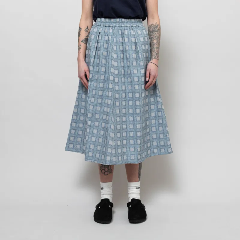 Folk Womens Full Seam Skirt Blue Tile Tapestry