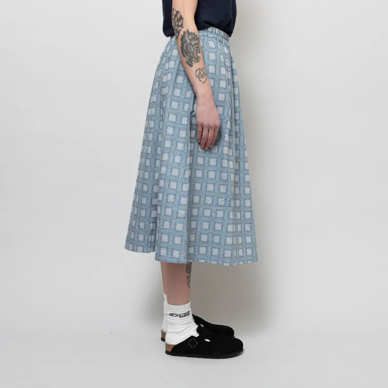 Folk Womens Full Seam Skirt Blue Tile Tapestry-4