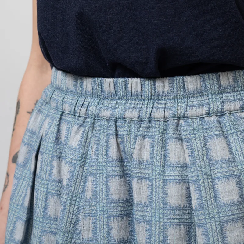 Folk Womens Full Seam Skirt Blue Tile Tapestry-6