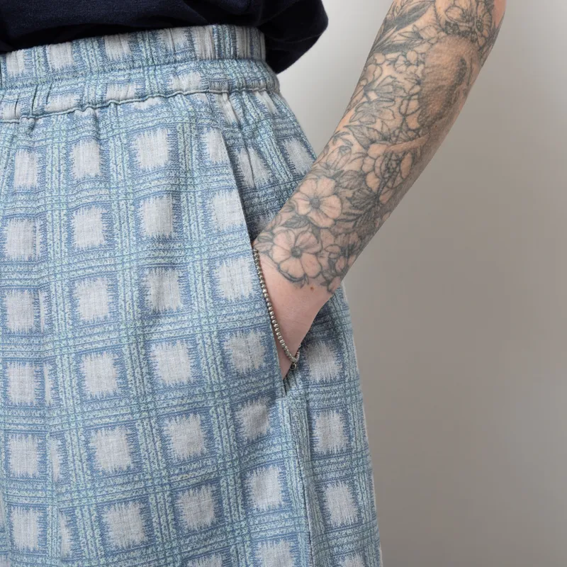 Folk Womens Full Seam Skirt Blue Tile Tapestry-7