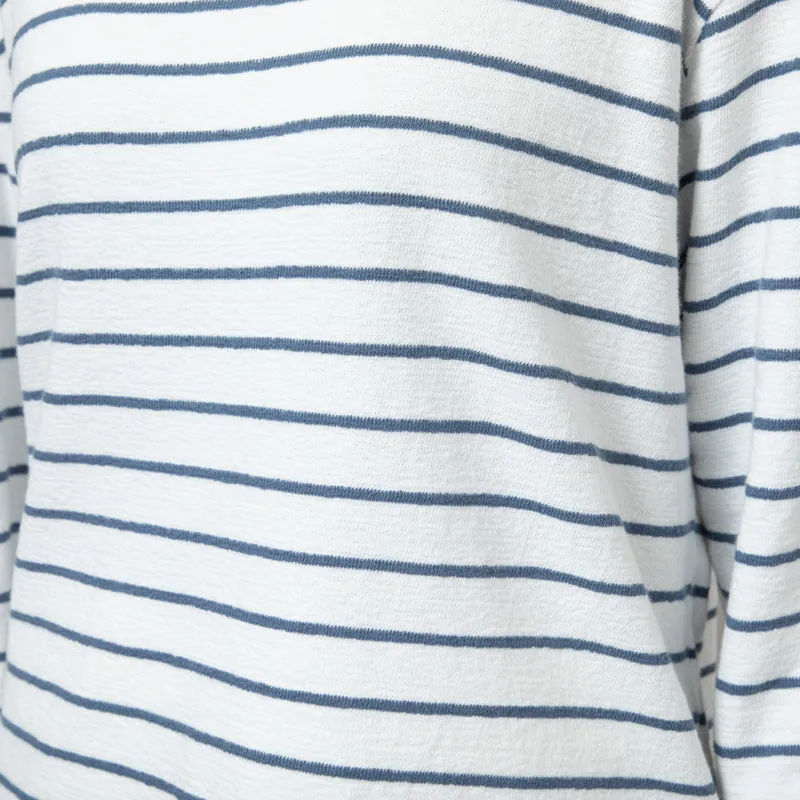 Folk Womens Boat Neck T Shirt Off White Soft Blue-5