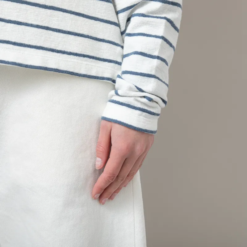 Folk Womens Boat Neck T Shirt Off White Soft Blue-6