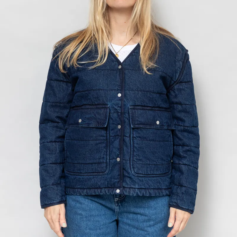 Folk Womens Quilted Liner Jacket Indigo Denim