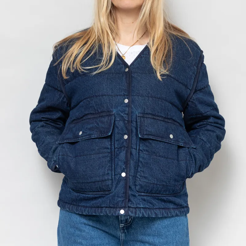 Folk Womens Quilted Liner Jacket Indigo Denim-1