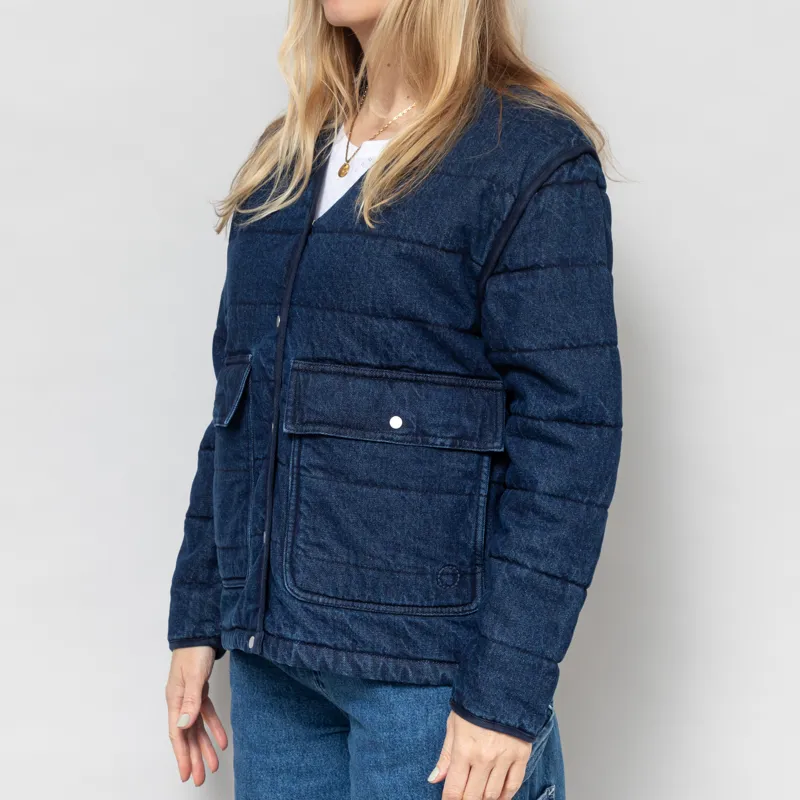 Folk Womens Quilted Liner Jacket Indigo Denim-2