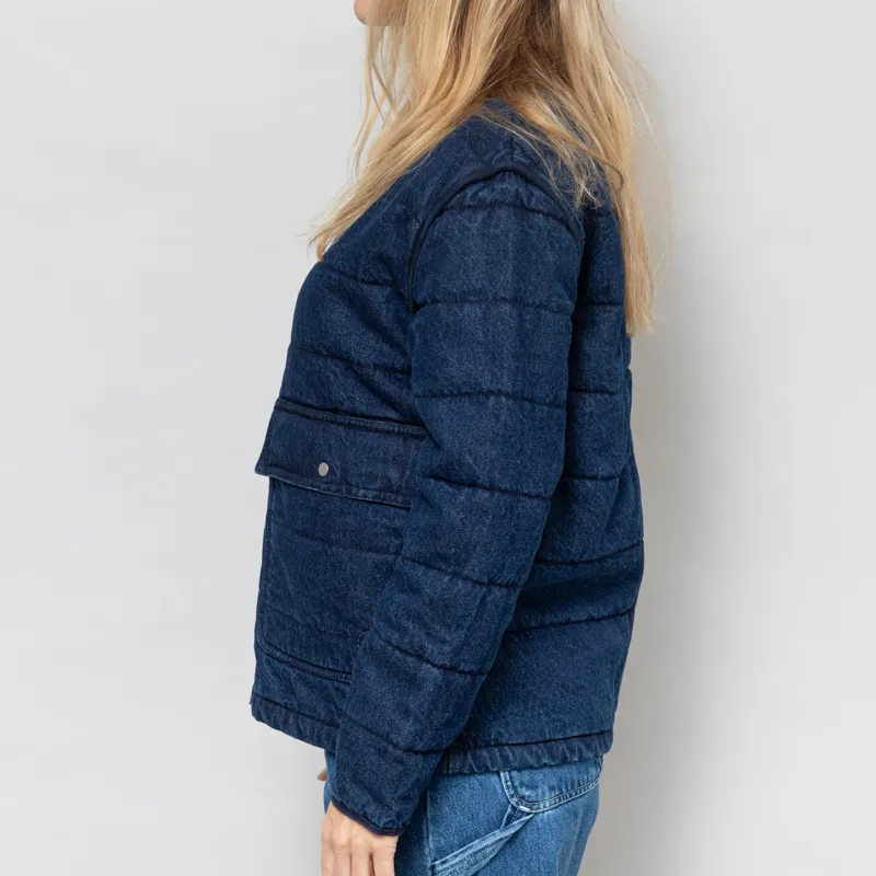 Folk Womens Quilted Liner Jacket Indigo Denim-3