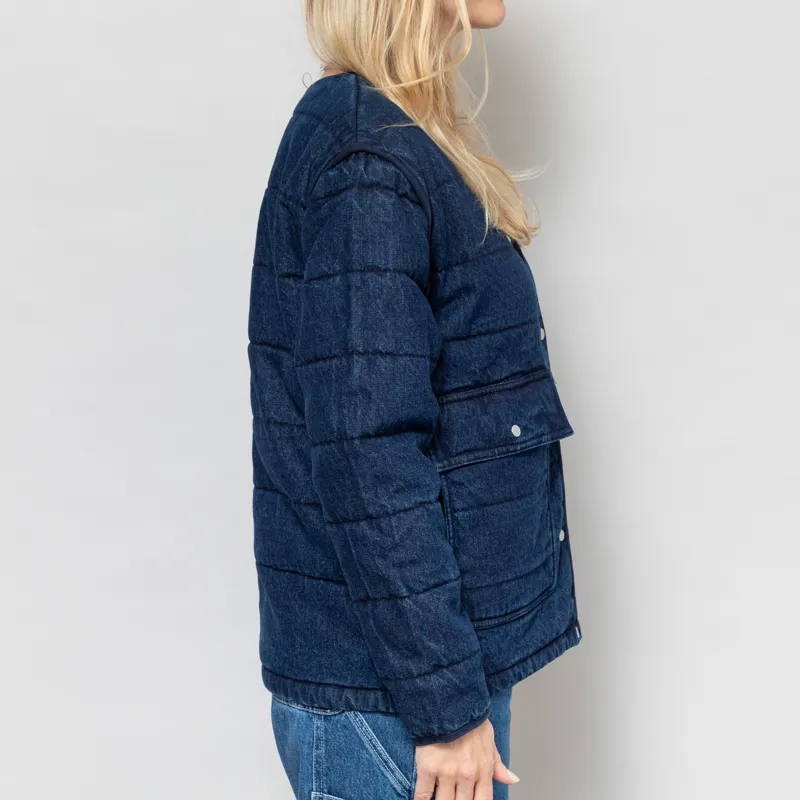Folk Womens Quilted Liner Jacket Indigo Denim-5