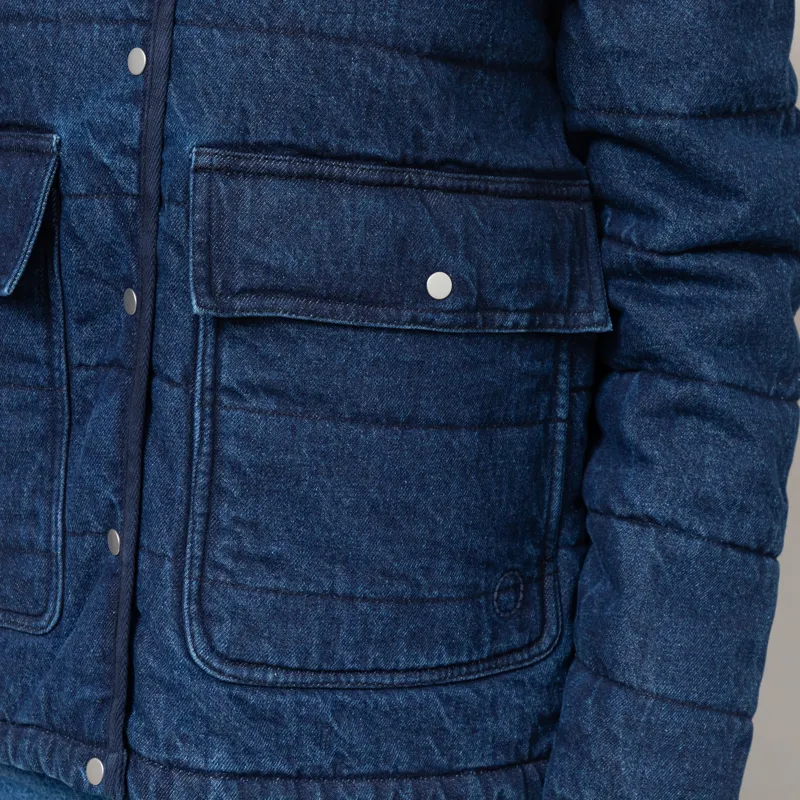 Folk Womens Quilted Liner Jacket Indigo Denim-8