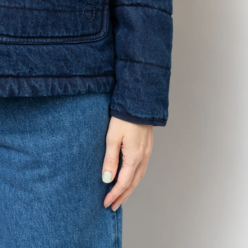 Folk Womens Quilted Liner Jacket Indigo Denim-10