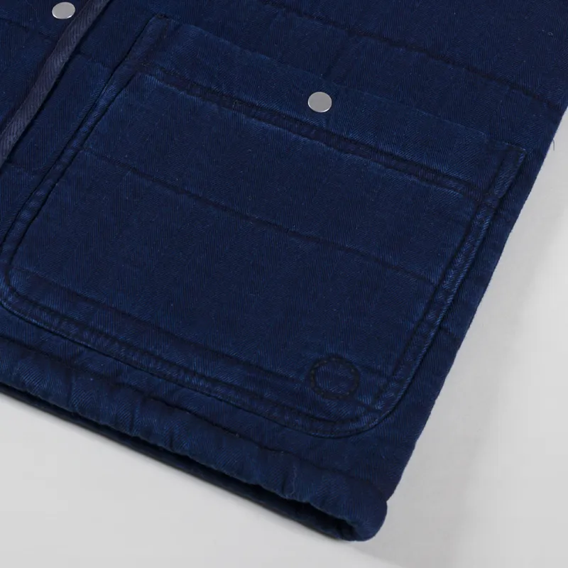 Folk Womens Quilted Gilet Denim Herringbone-5