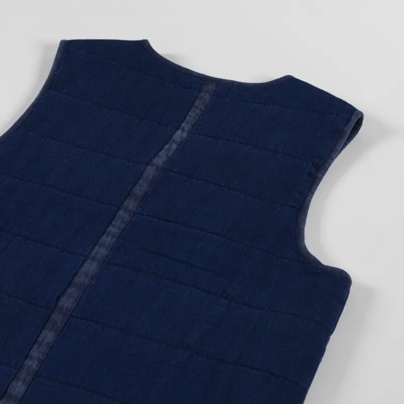 Folk Womens Quilted Gilet Denim Herringbone-3